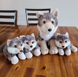 Wof Family Plush Set - Mom and 3 Cubs